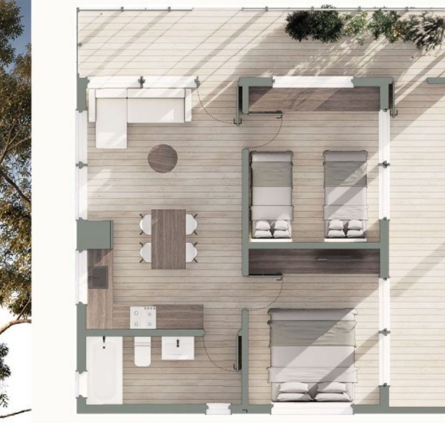 Casa bioclimática 50m² — planta