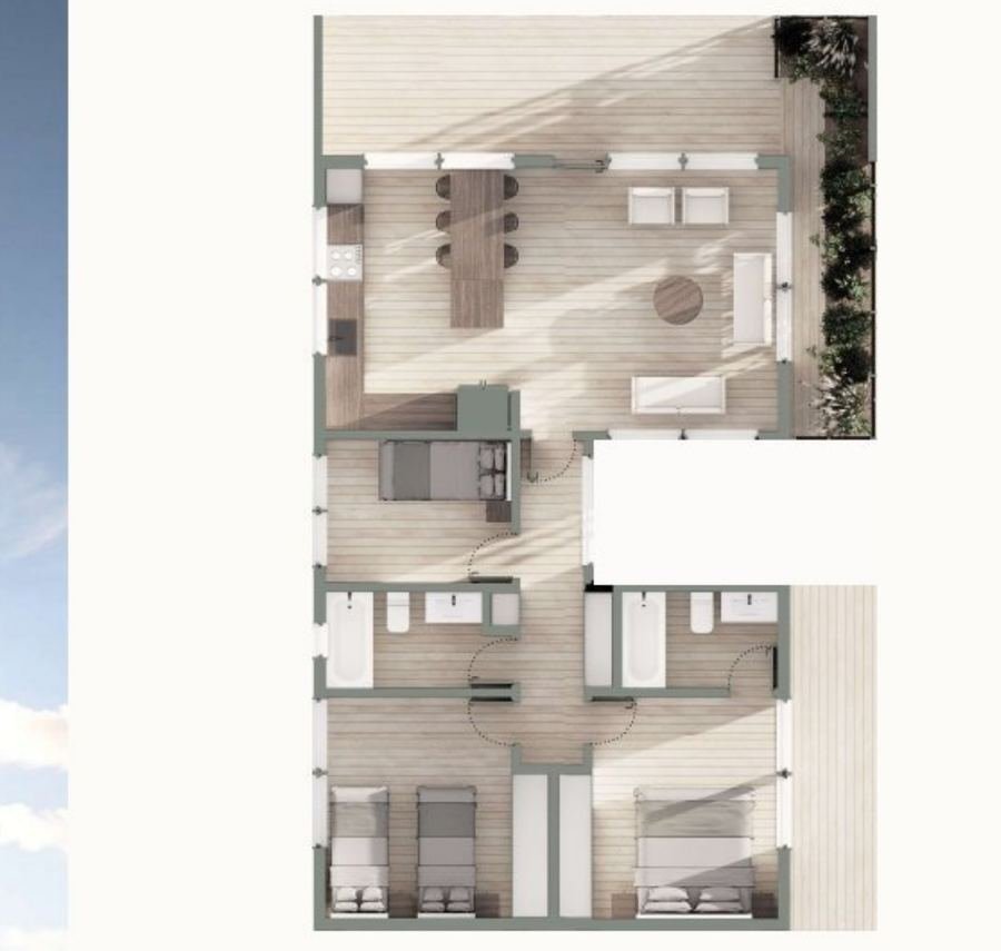 Casa bioclimática 85m² — planta